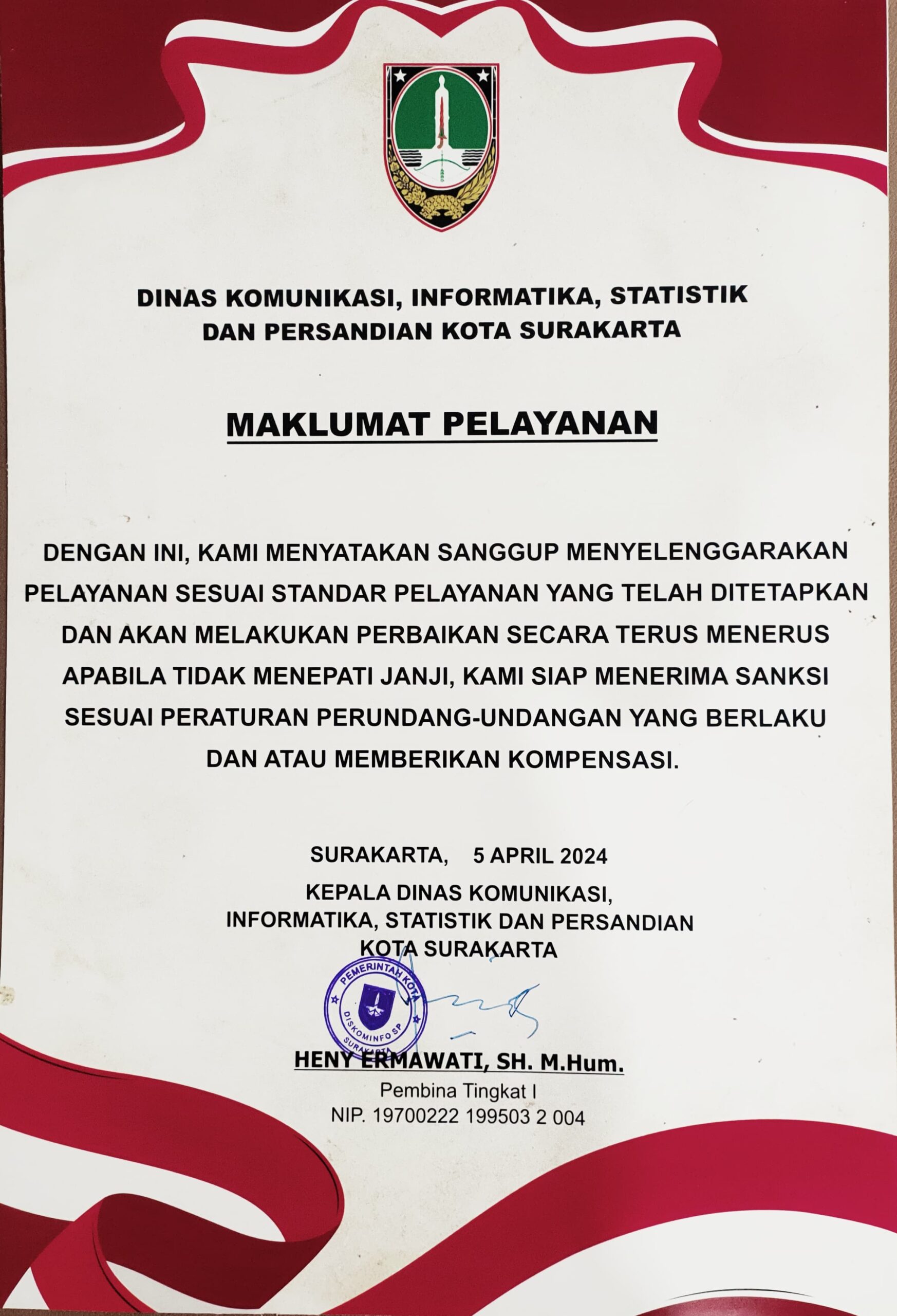 Maklumat Pelayanan 2024